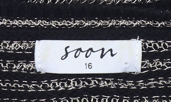 Womens UK Size 16 Soon Black Pullover Jumper