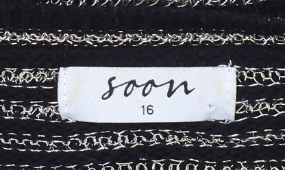 Womens UK Size 16 Soon Black Pullover Jumper