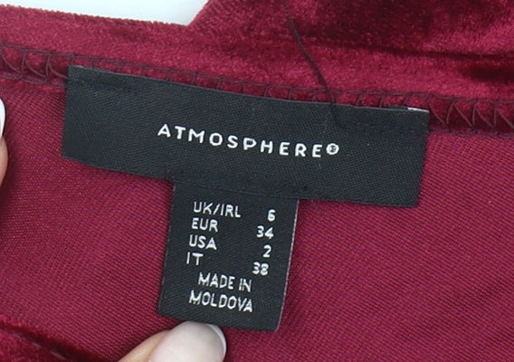 Atmosphere Women’s Red Velvet Halter Playsuit Size 6