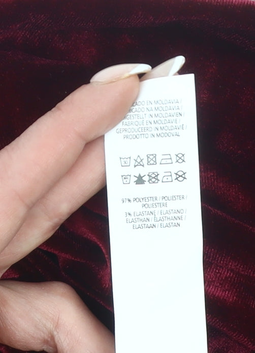 Atmosphere Women’s Red Velvet Halter Playsuit Size 6