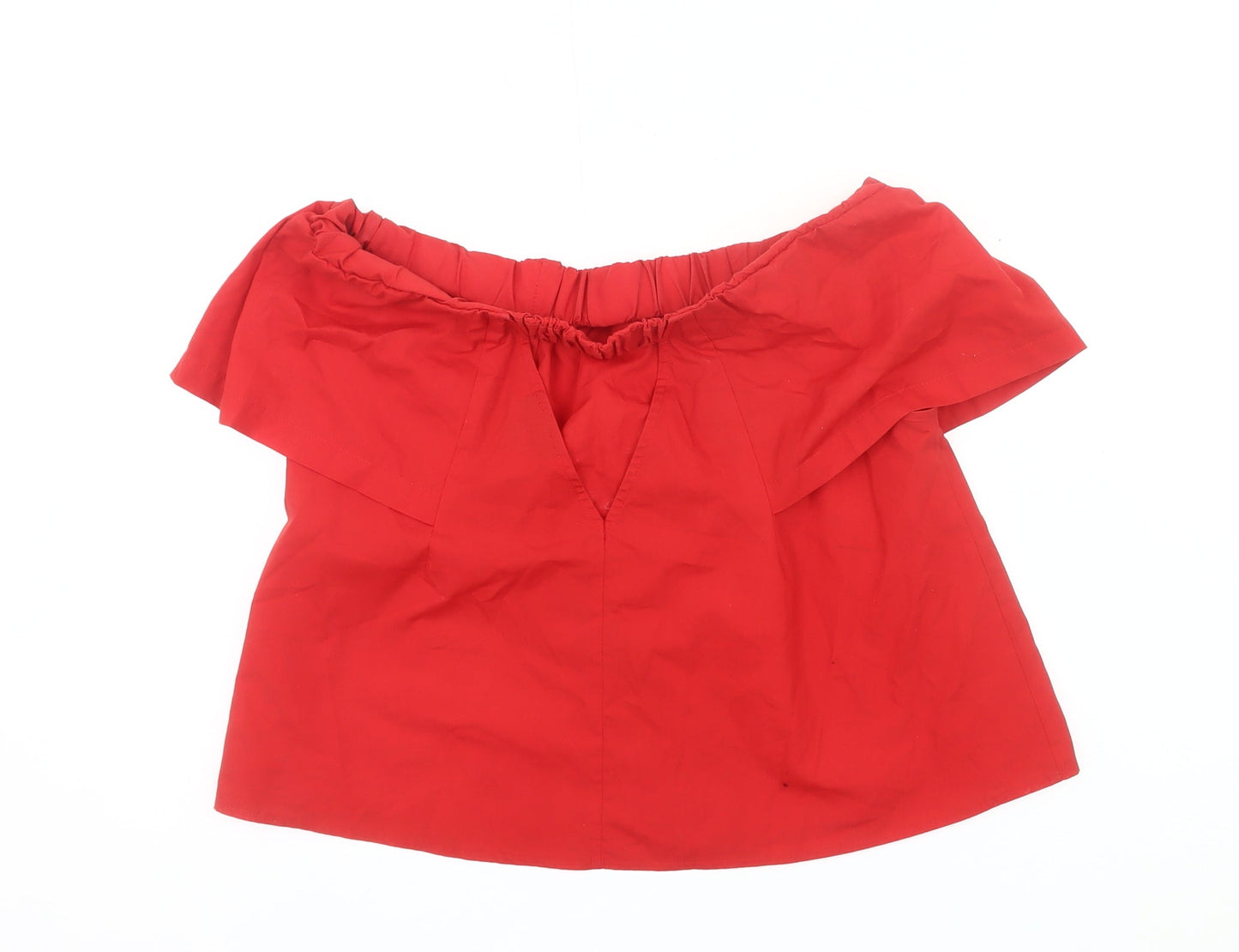 Topshop Women’s Red Off Shoulder Blouse UK 6 Summer Casual
