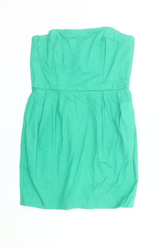 French Connection Women’s Green Strapless Bodycon Dress Size 12
