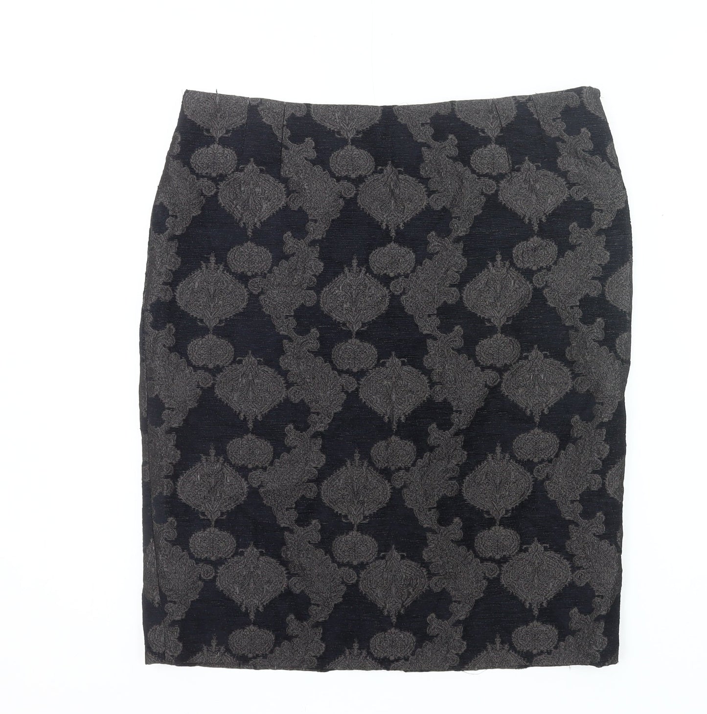 Jigsaw Women’s Black Jacquard Pencil Skirt Size 12 Workwear