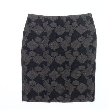 Jigsaw Women’s Black Jacquard Pencil Skirt Size 12 Workwear