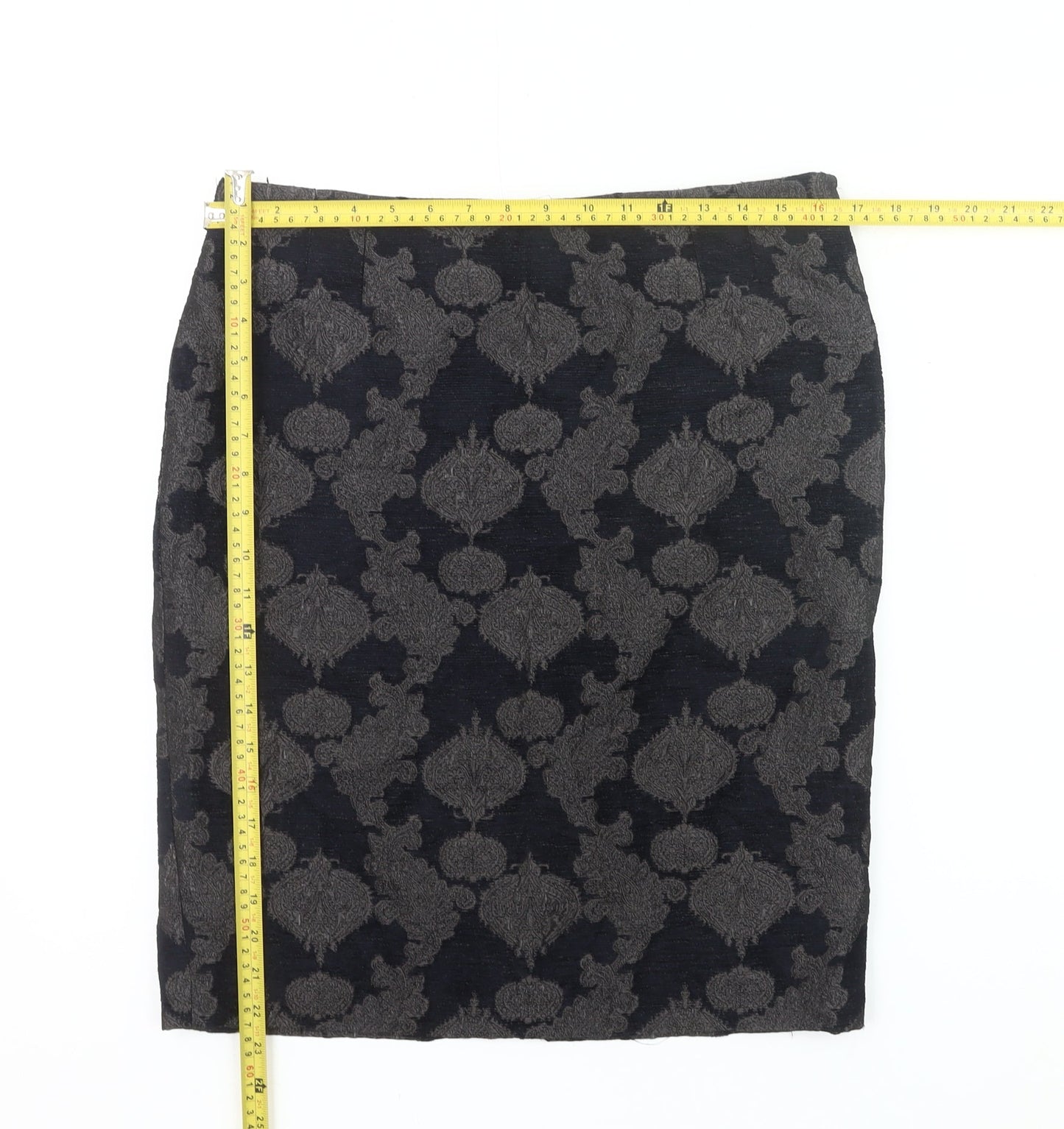 Jigsaw Women’s Black Jacquard Pencil Skirt Size 12 Workwear