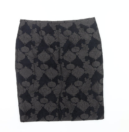 Jigsaw Women’s Black Jacquard Pencil Skirt Size 12 Workwear