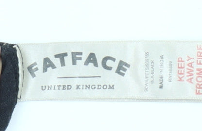 FatFace Womens Black Floral Skater Dress Size 10 Short Sleeve Cotton Modal