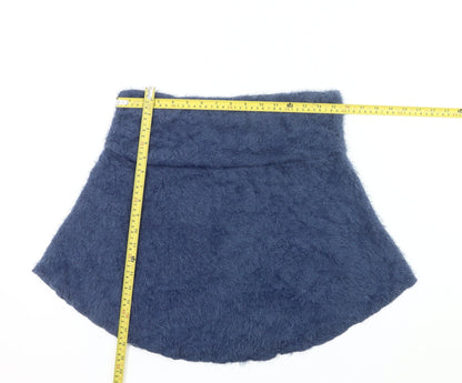 Alice Collins Women’s Blue A-Line Short Skirt Size 14 Nylon Knit