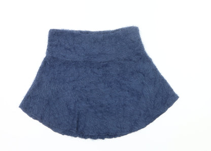 Alice Collins Women’s Blue A-Line Short Skirt Size 14 Nylon Knit
