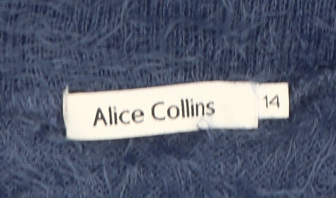 Alice Collins Women’s Blue A-Line Short Skirt Size 14 Nylon Knit
