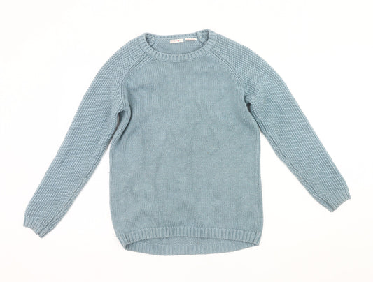 FatFace Girls Blue Cotton Blend Knit Jumper Pullover 12-13 Years