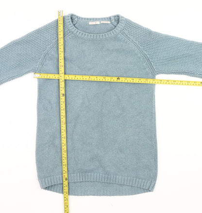 FatFace Girls Blue Cotton Blend Knit Jumper Pullover 12-13 Years