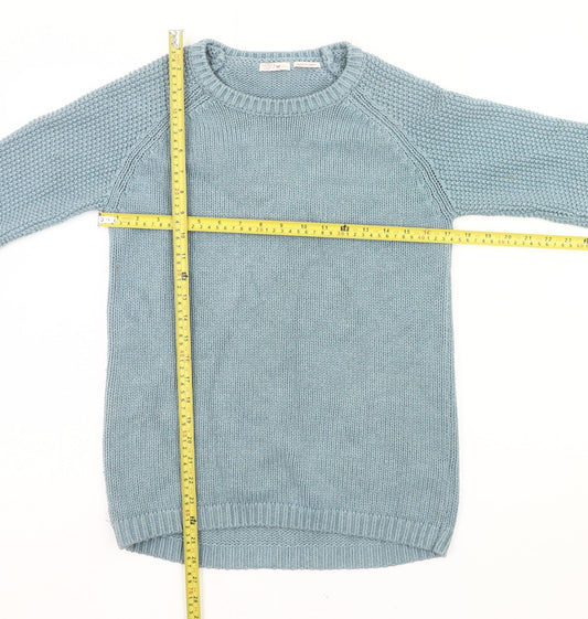 FatFace Girls Blue Cotton Blend Knit Jumper Pullover 12-13 Years