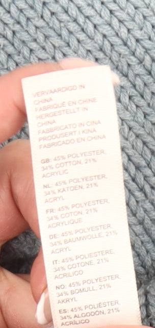 FatFace Girls Blue Cotton Blend Knit Jumper Pullover 12-13 Years