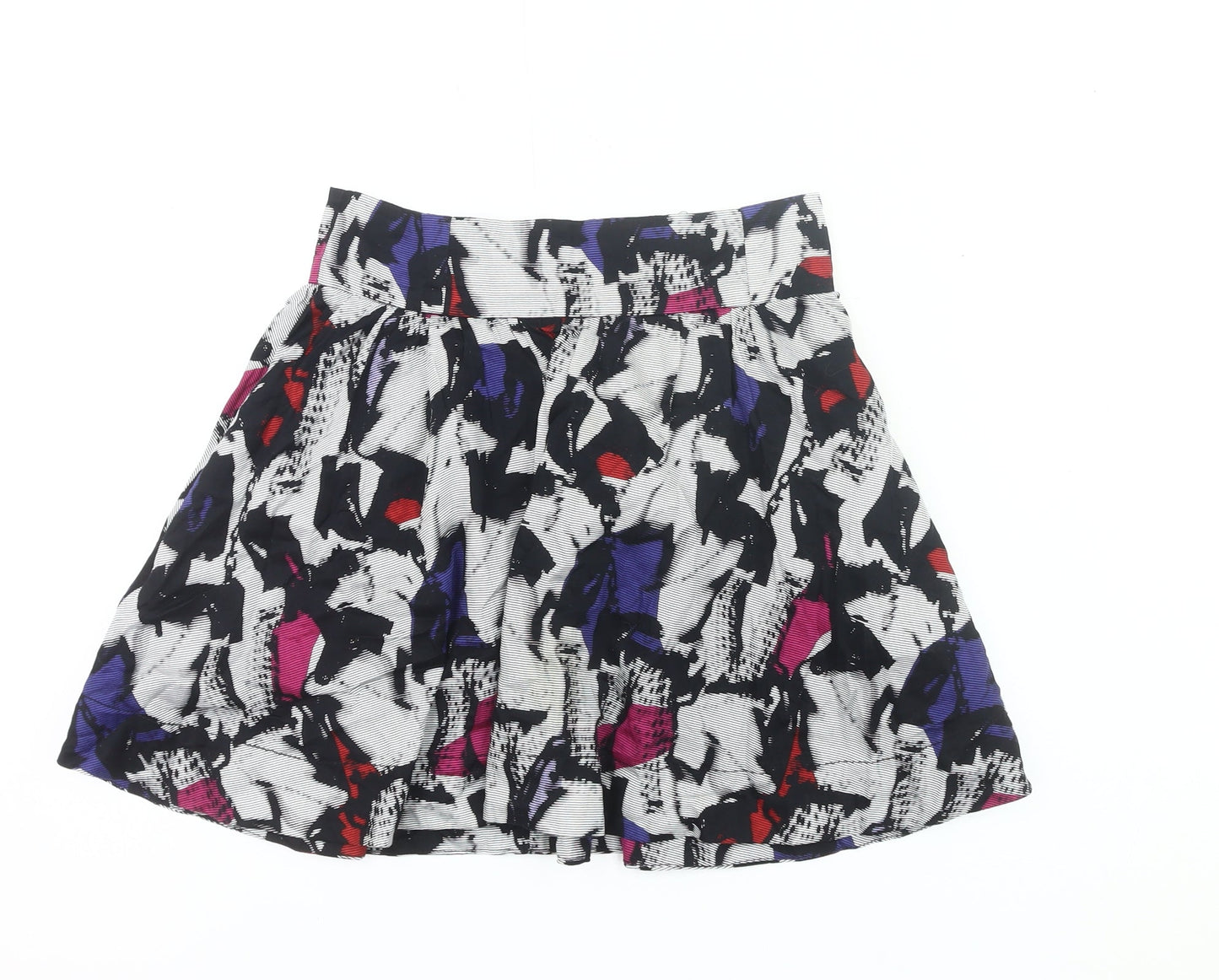 H&M Women’s Multicoloured Skater Skirt Size 10 Cotton Short