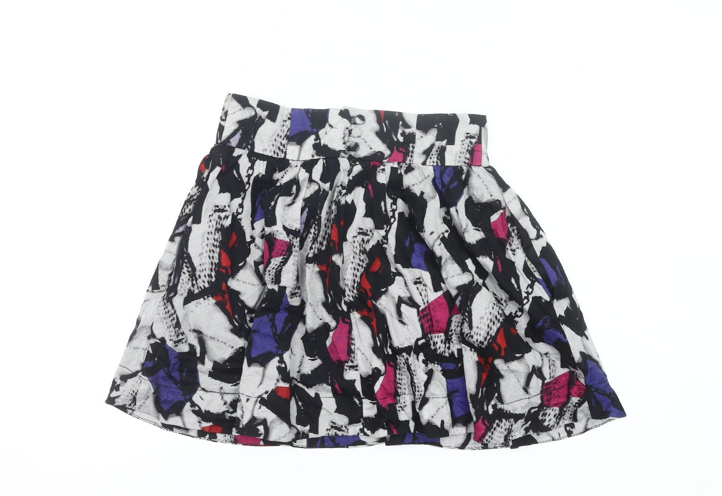 H&M Women’s Multicoloured Skater Skirt Size 10 Cotton Short