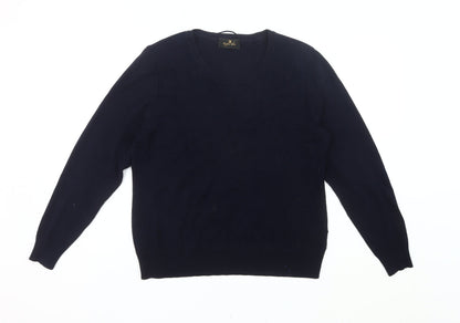 Eugen Klein Women Blue Size 14 Pullover Round Neck Knit Jumper
