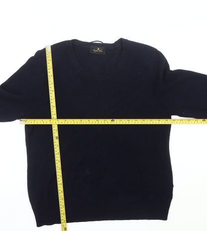 Eugen Klein Women Blue Size 14 Pullover Round Neck Knit Jumper
