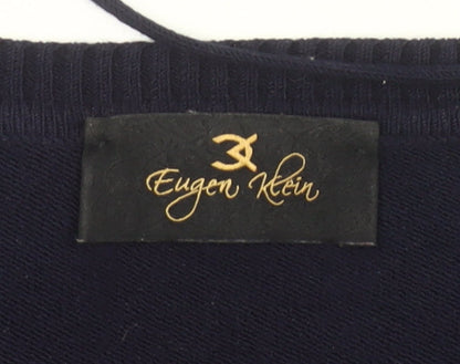 Eugen Klein Women Blue Size 14 Pullover Round Neck Knit Jumper