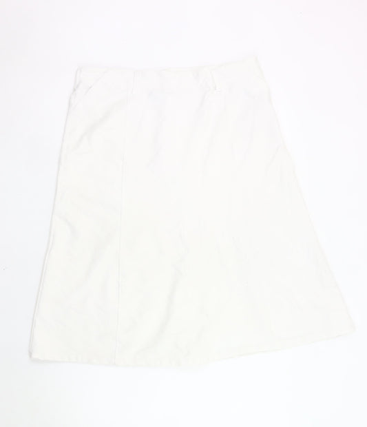 Cotton Traders Women’s Ivory A-Line Skirt Size 16 Casual Twill