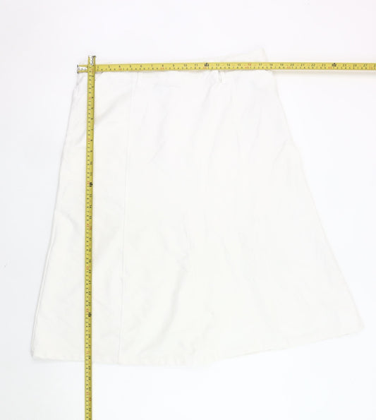 Cotton Traders Women’s Ivory A-Line Skirt Size 16 Casual Twill