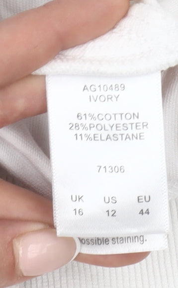 Cotton Traders Women’s Ivory A-Line Skirt Size 16 Casual Twill