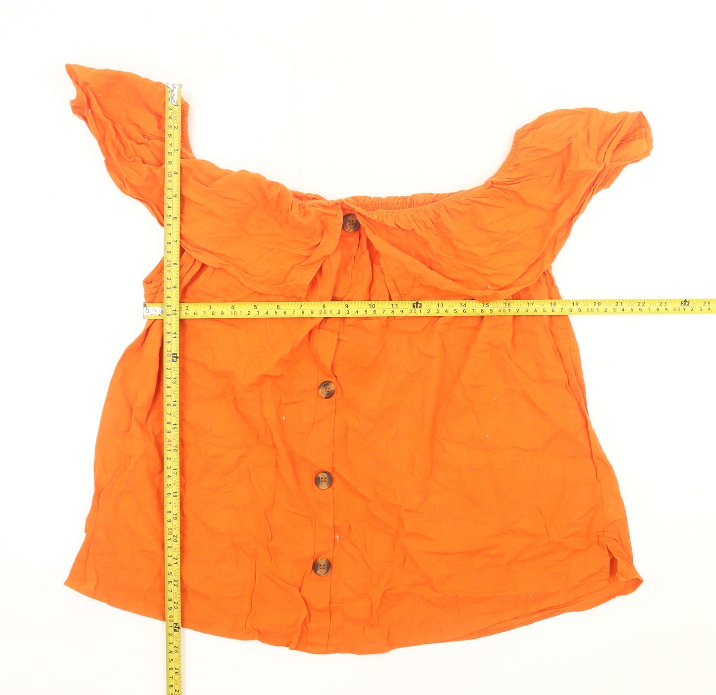 Papaya Womens Orange Off Shoulder Button Blouse Size 20