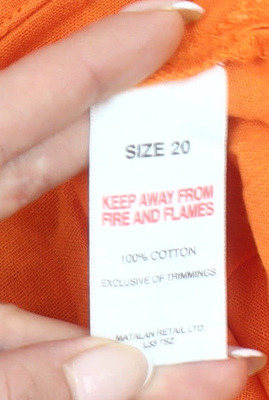Papaya Womens Orange Off Shoulder Button Blouse Size 20
