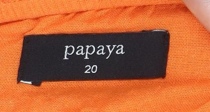 Papaya Womens Orange Off Shoulder Button Blouse Size 20