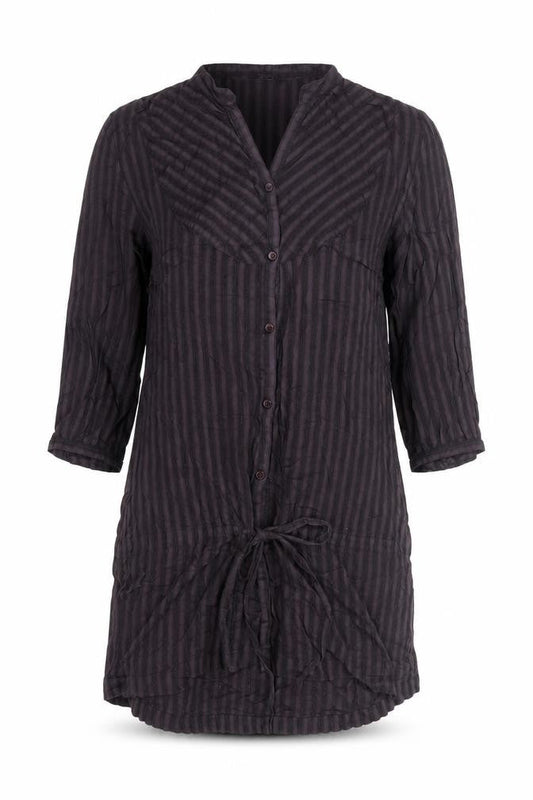 Atmosphere Women’s Brown Striped Tunic Blouse Size 10 V-Neck