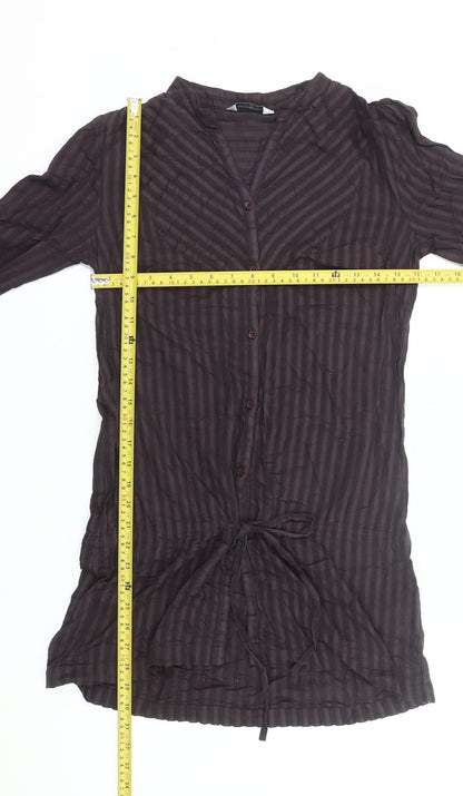 Atmosphere Women’s Brown Striped Tunic Blouse Size 10 V-Neck