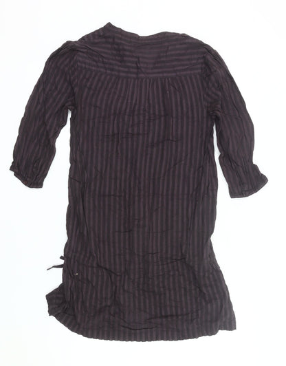 Atmosphere Women’s Brown Striped Tunic Blouse Size 10 V-Neck