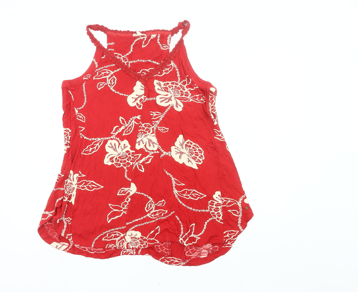 FatFace Womens Red Floral Camisole Tank Top Size 12 Viscose