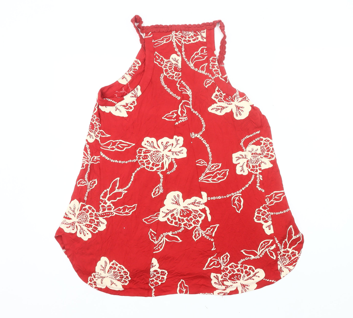 FatFace Womens Red Floral Camisole Tank Top Size 12 Viscose