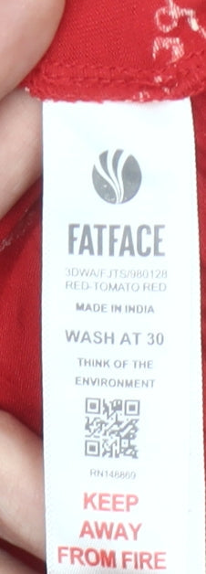 FatFace Womens Red Floral Camisole Tank Top Size 12 Viscose