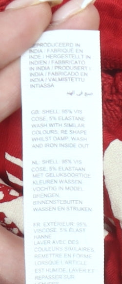 FatFace Womens Red Floral Camisole Tank Top Size 12 Viscose