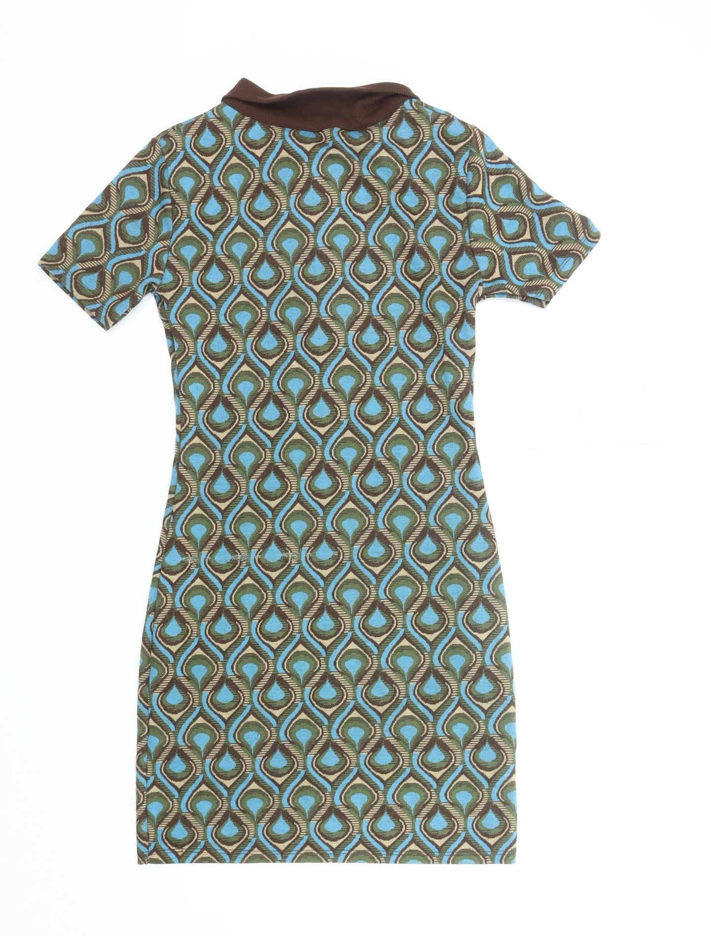 Primark Women’s Multicoloured Geometric Collared Shirt Dress Size 4