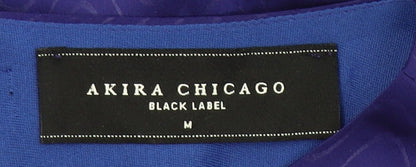 Akira Chicago Women’s Blue Blouson Short Dress Size M Party