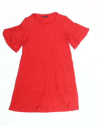 Marks and Spencer Women Red Size 14 Shift Knee Length Dress
