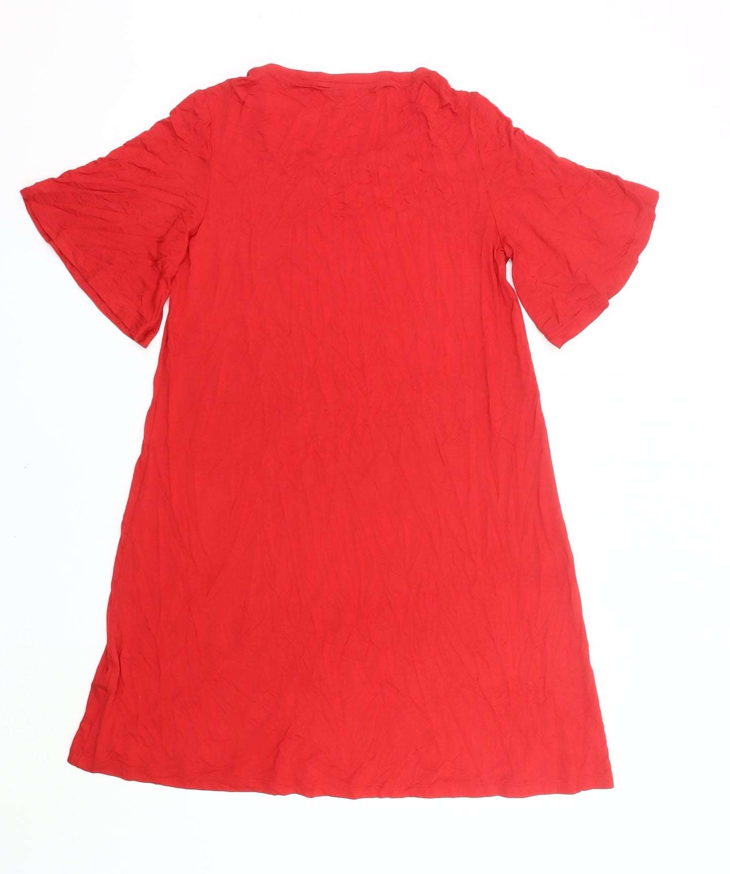 Marks and Spencer Women Red Size 14 Shift Knee Length Dress