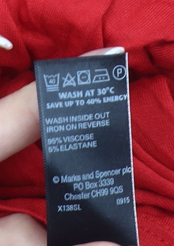 Marks and Spencer Women Red Size 14 Shift Knee Length Dress