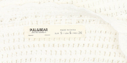 Pull&Bear Women’s White Crochet Cotton Tank Top S Boho Festival