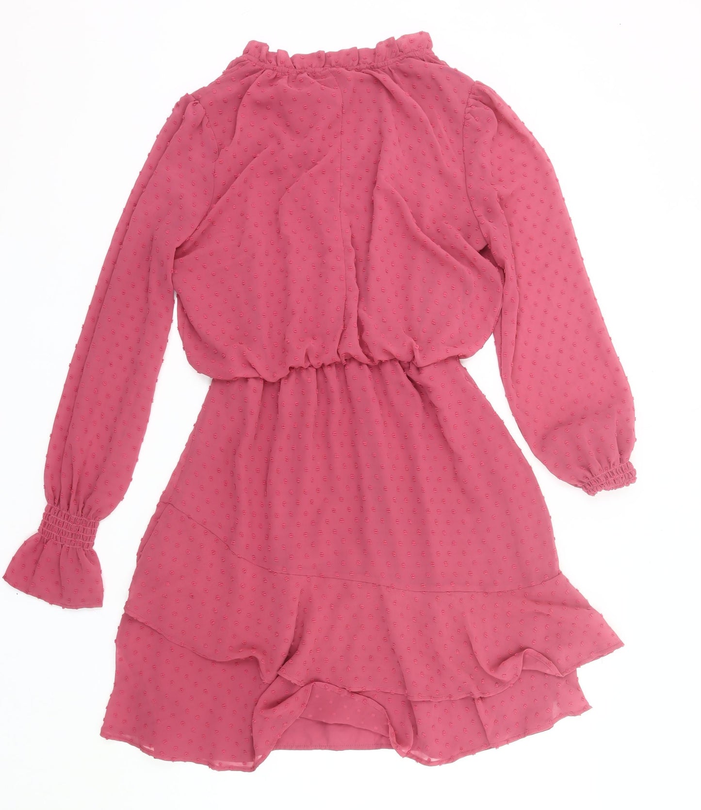 Badgley Mischka Women’s Pink Ruffle Blouson Short Dress Size S