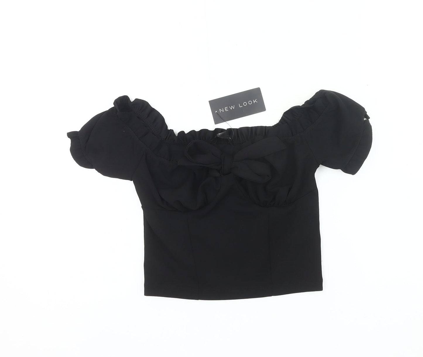 New Look Women’s Black Off Shoulder Cropped Blouse UK 10
