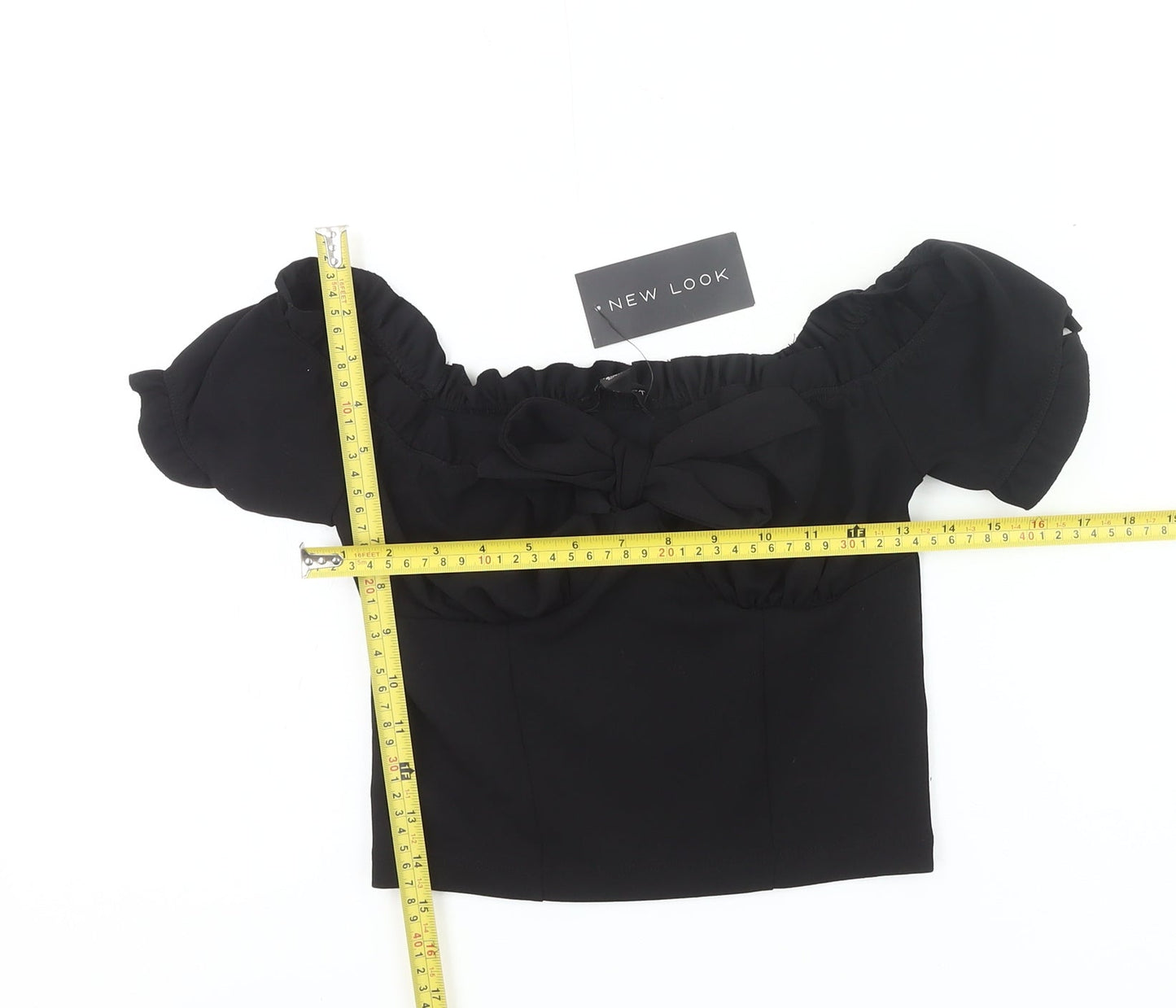 New Look Women’s Black Off Shoulder Cropped Blouse UK 10
