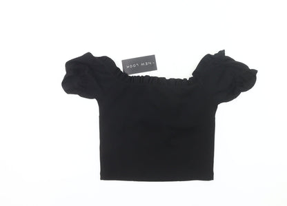 New Look Women’s Black Off Shoulder Cropped Blouse UK 10