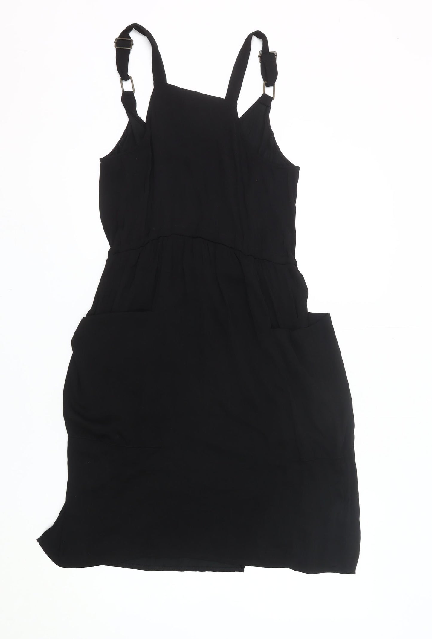 River Island Women's Black Size 10 Slip Dress with Zip Detail