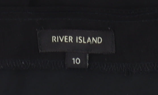 River Island Women's Black Size 10 Slip Dress with Zip Detail