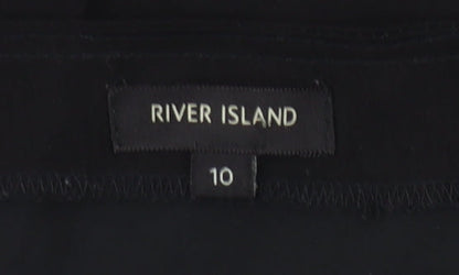 River Island Women's Black Size 10 Slip Dress with Zip Detail