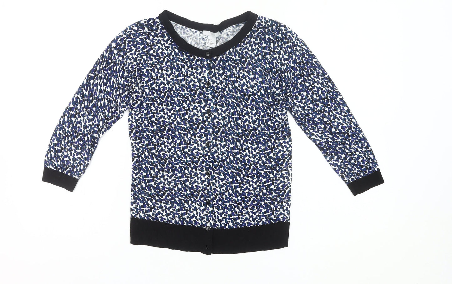 H&M Women’s Blue Animal Print Cardigan XS Cotton Blend